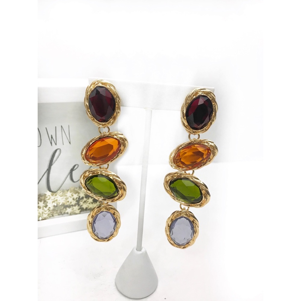 Bauble Stone Drop Earrings - Picture 2 of 2